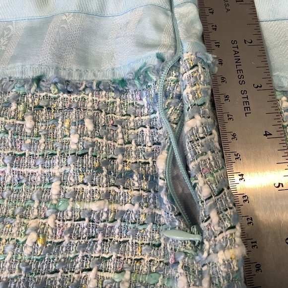 Ice Brand Tweed Mini Skirt Size 4 Pale Blue READ 90s Y2K - Picture 3 of 9